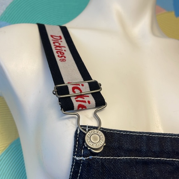 Dickies overall denim dress size medium red dark denim - Picture 3 of 7